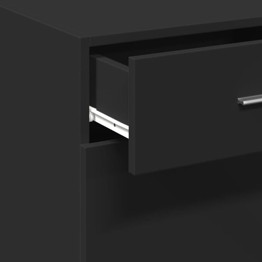 Dressoir 50x42,5x93 cm bewerkt hout zwart