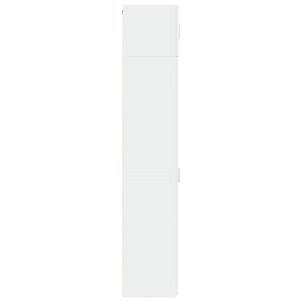 Opbergkast smal 40x42,5x225 cm bewerkt hout wit