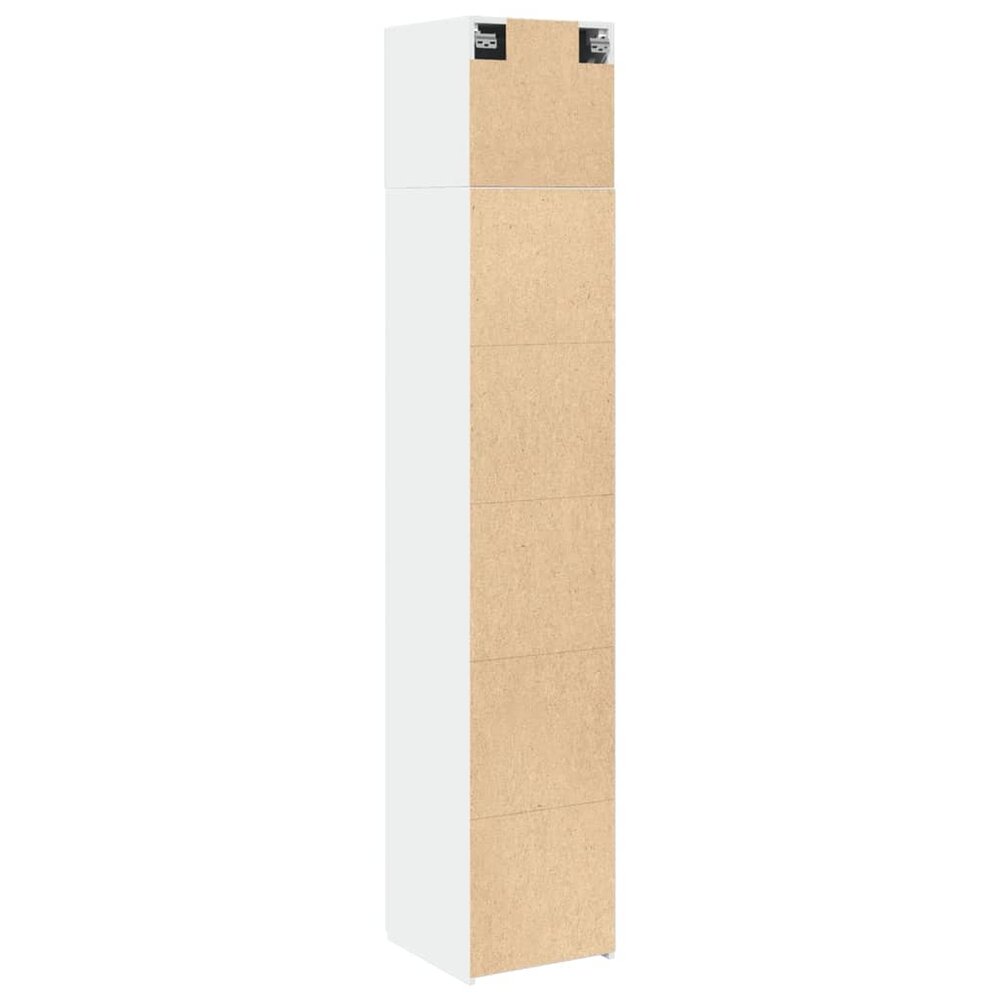 Opbergkast smal 40x42,5x225 cm bewerkt hout wit