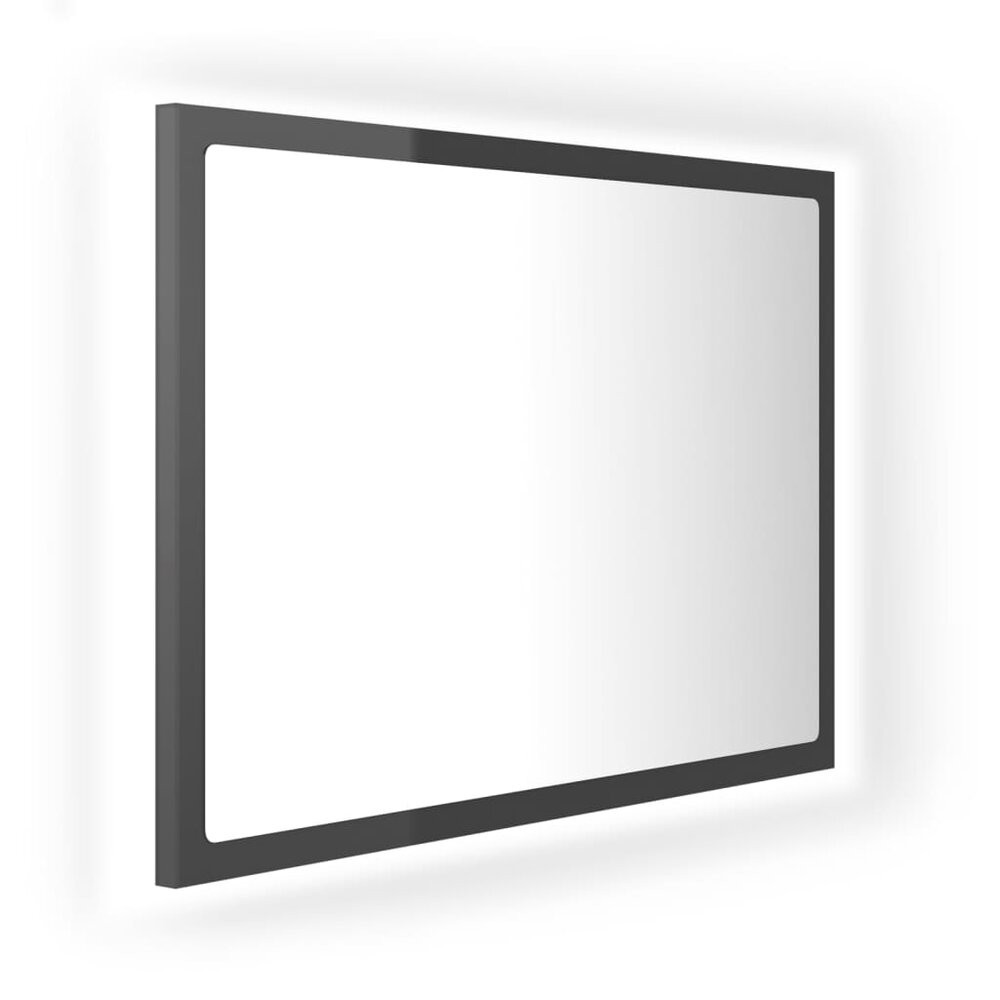 Badkamerspiegel LED 60x8,5x37 cm acryl hoogglans grijs