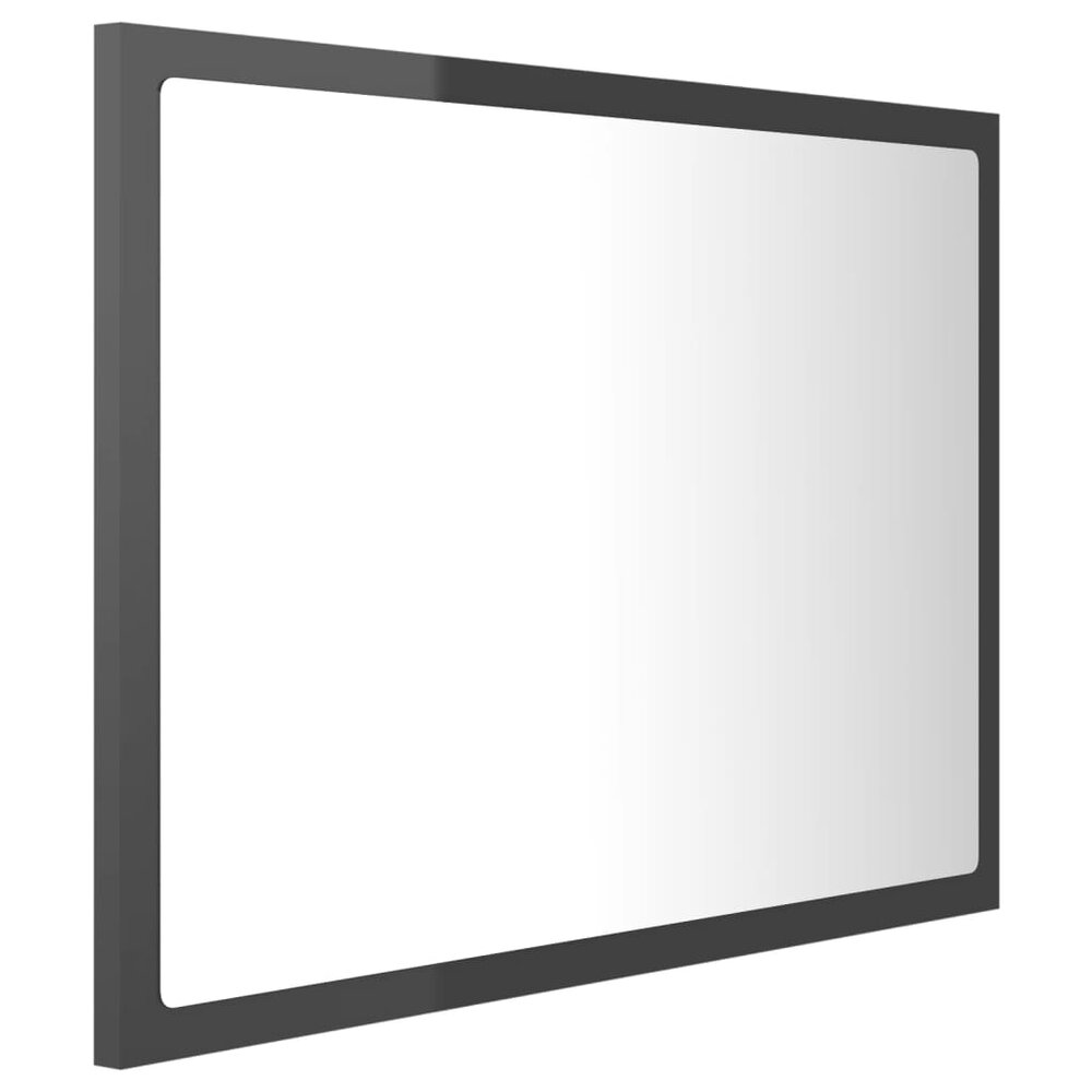 Badkamerspiegel LED 60x8,5x37 cm acryl hoogglans grijs