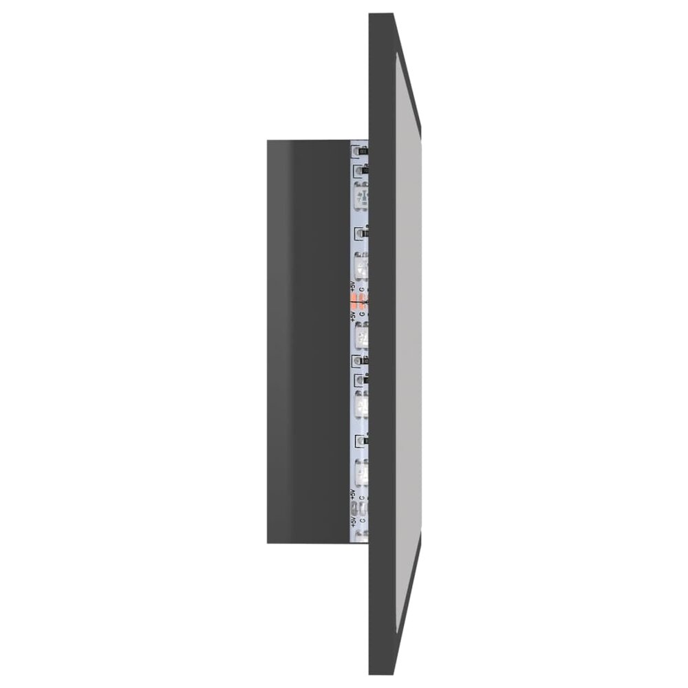 Badkamerspiegel LED 60x8,5x37 cm acryl hoogglans grijs