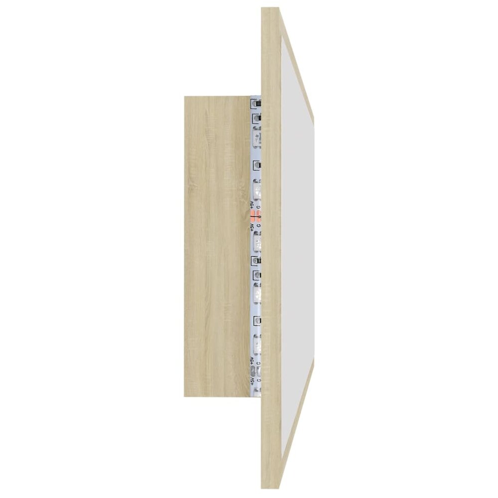 Badkamerspiegel LED 100x8,5x37 cm acryl sonoma eikenkleurig