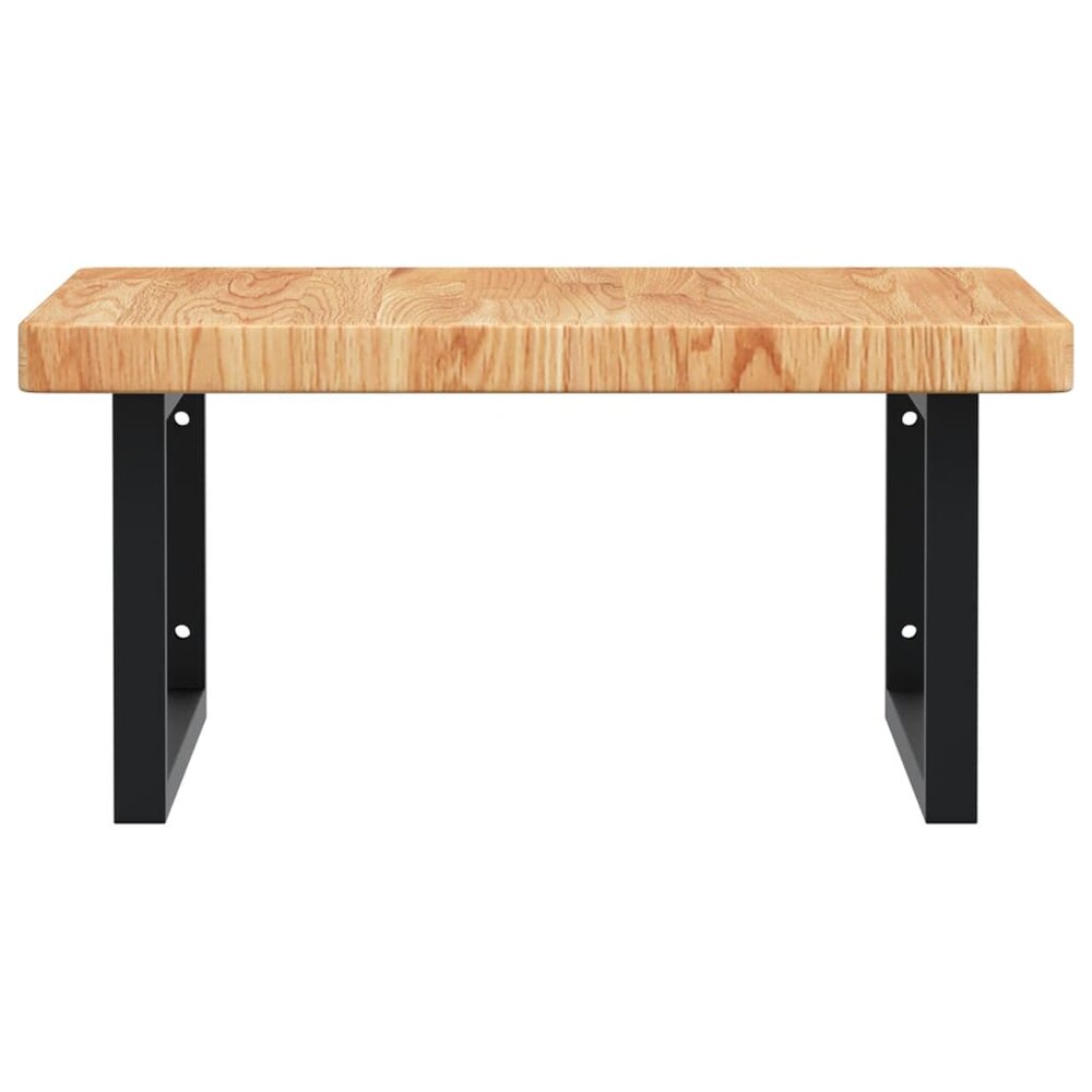 Badkamer wandschap staal en massief eikenhout
