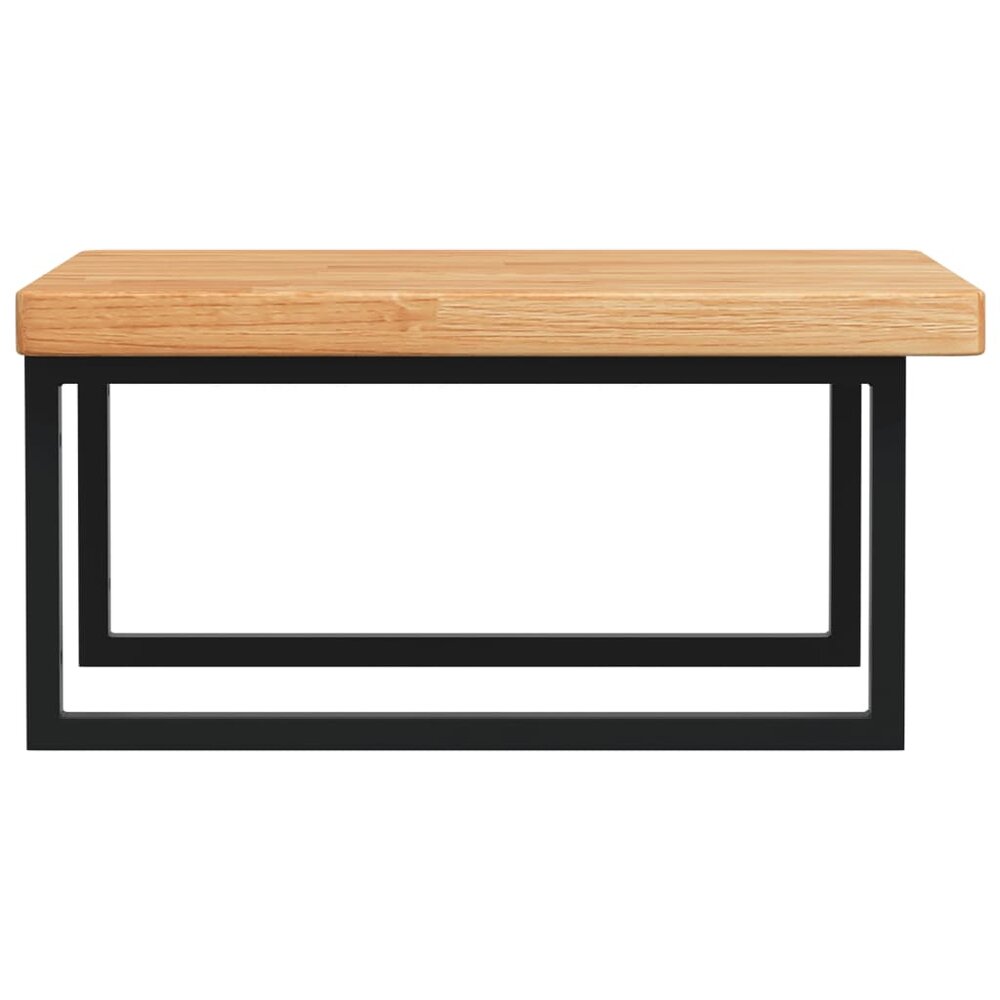 Badkamer wandschap staal en massief eikenhout