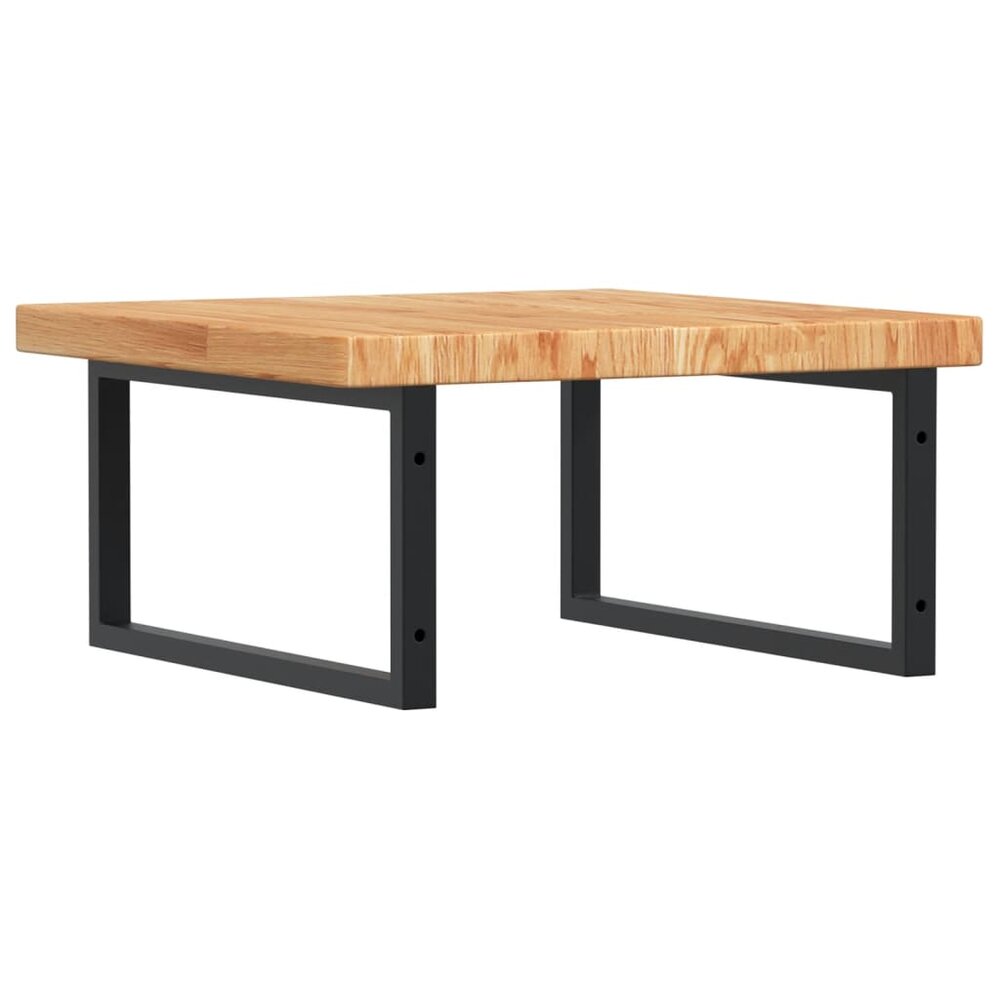 Badkamer wandschap staal en massief eikenhout