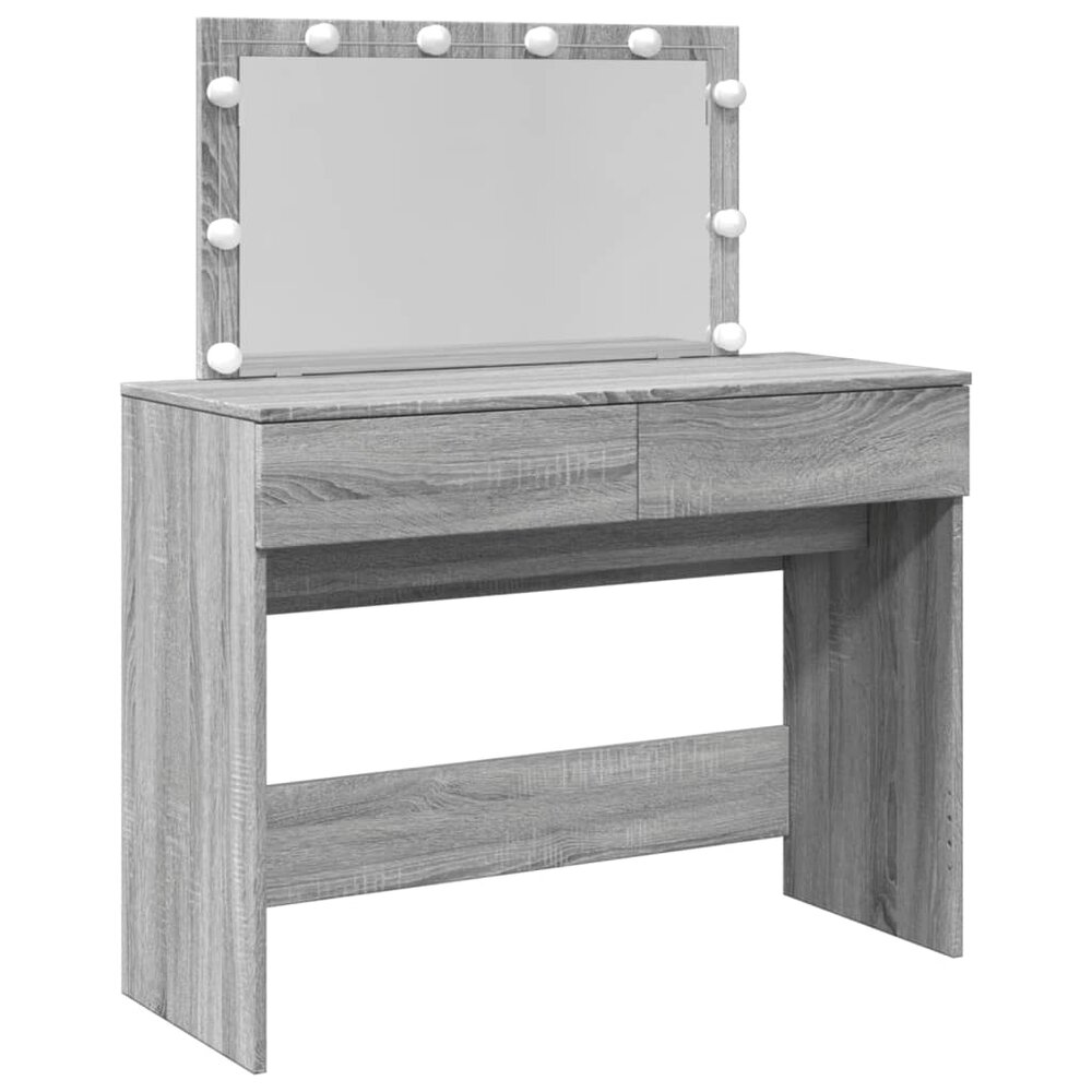 Kaptafel met LED-verlichting 100x40x120 cm grijs sonoma