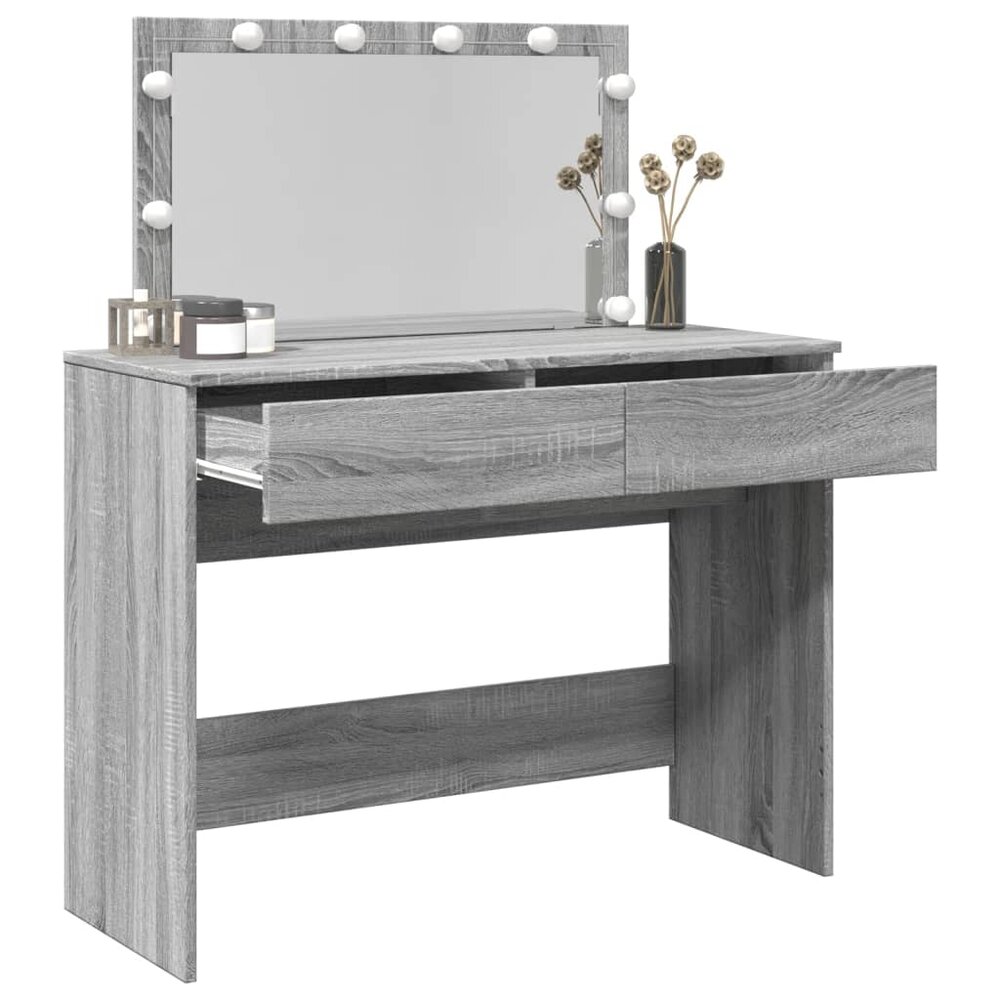 Kaptafel met LED-verlichting 100x40x120 cm grijs sonoma