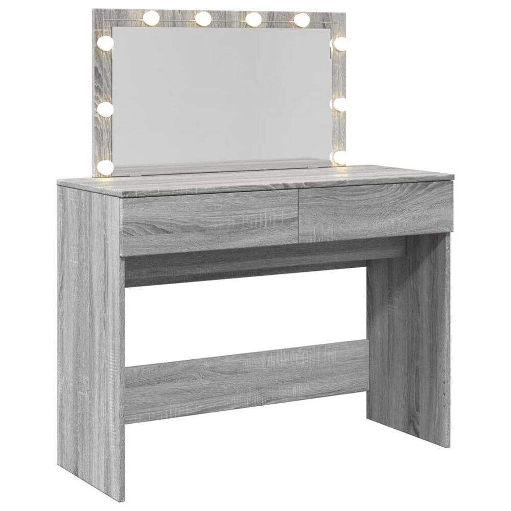 Kaptafel met LED-verlichting 100x40x120 cm grijs sonoma