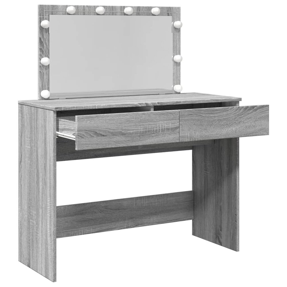 Kaptafel met LED-verlichting 100x40x120 cm grijs sonoma