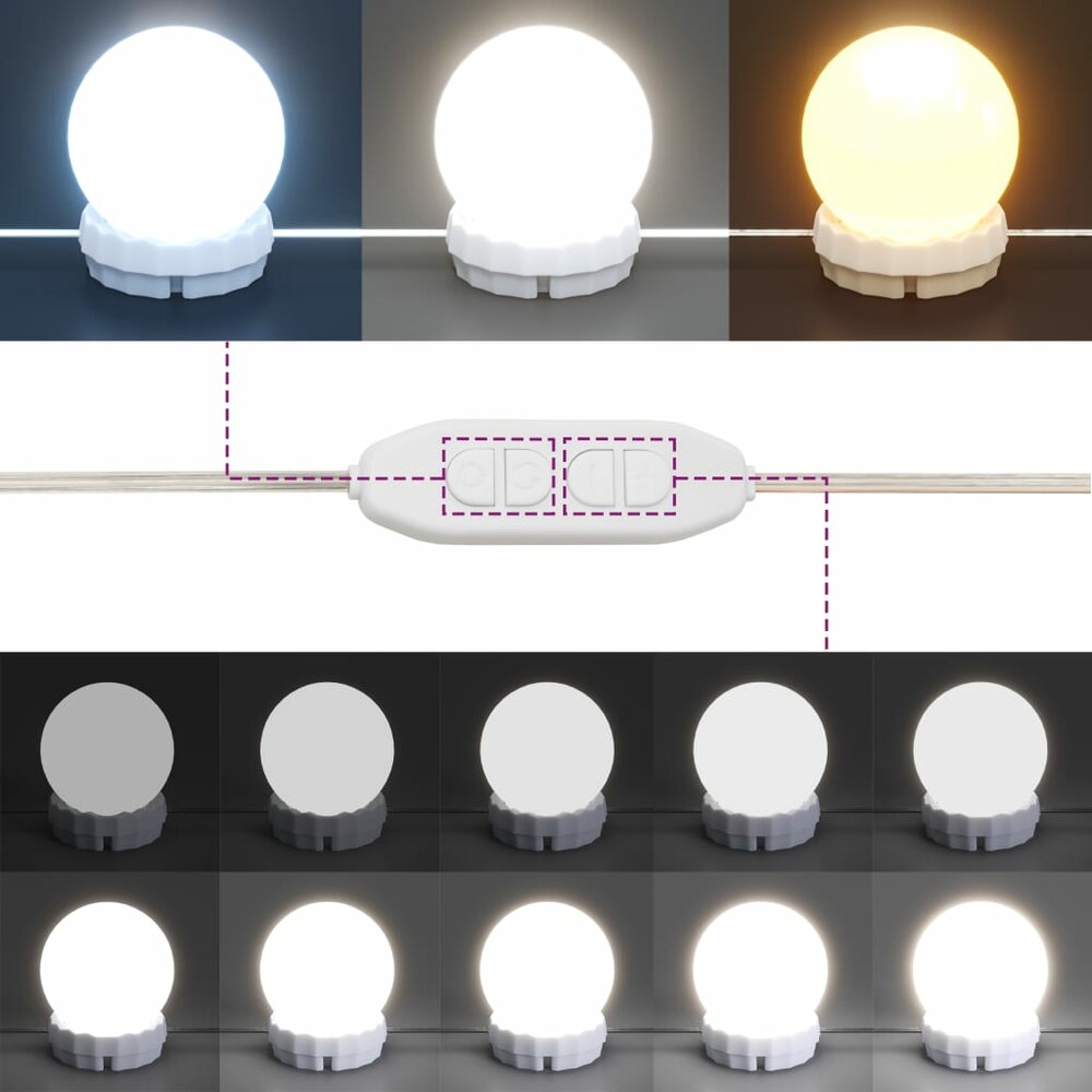 Kaptafel met LED-verlichting 100x40x120 cm grijs sonoma