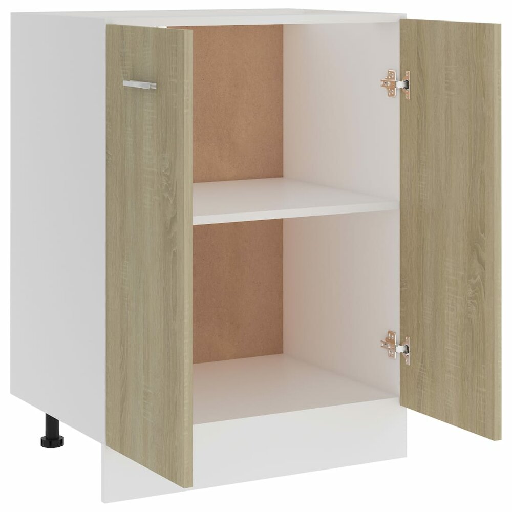 Onderkast 60x46x81,5 cm bewerkt hout sonoma eikenkleurig