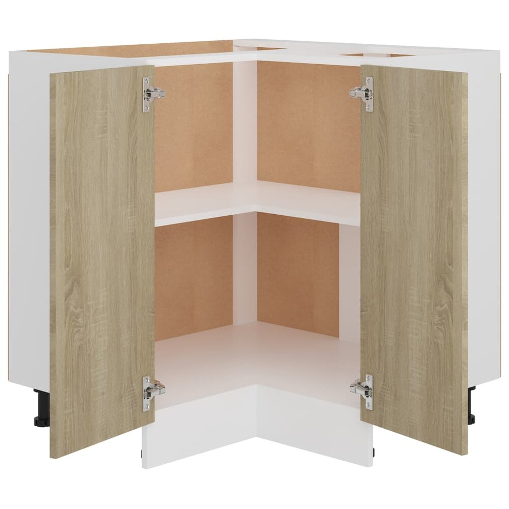Hoekonderkast 75,5x75,5x81,5 cm spaanplaat sonoma eikenkleurig