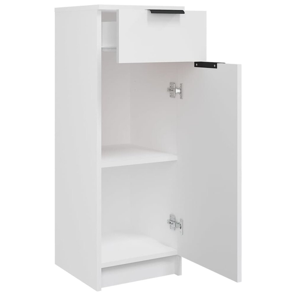 Badkamerkast 32x34x90 cm bewerkt hout wit