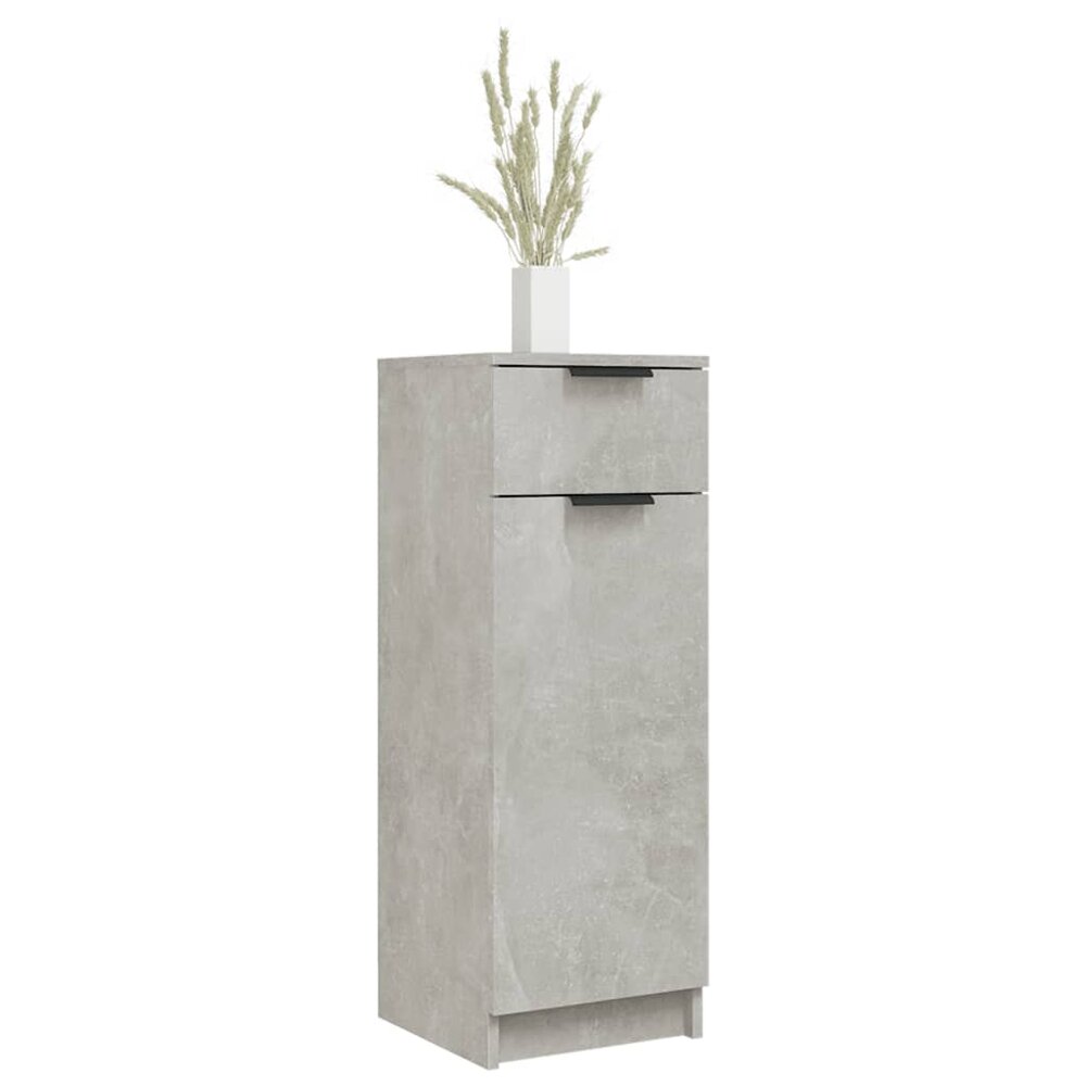 Badkamerkast 32x34x90 cm bewerkt hout betongrijs
