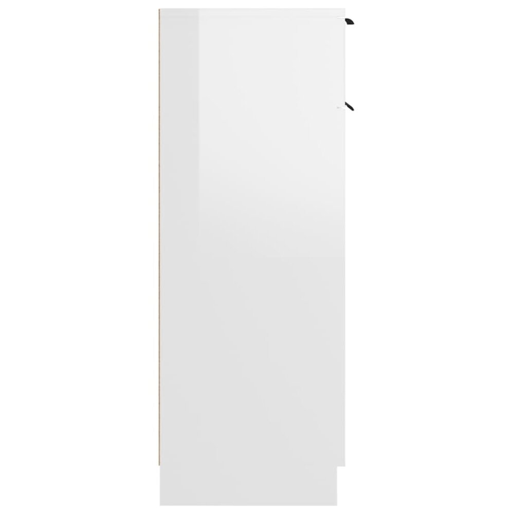 Badkamerkast 32x34x90 cm bewerkt hout hoogglans wit
