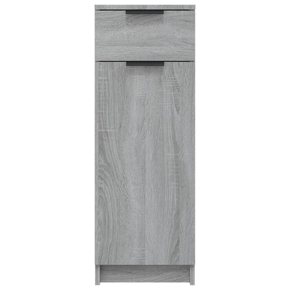 Badkamerkast 32x34x90 cm bewerkt hout grijs sonoma eikenkleurig