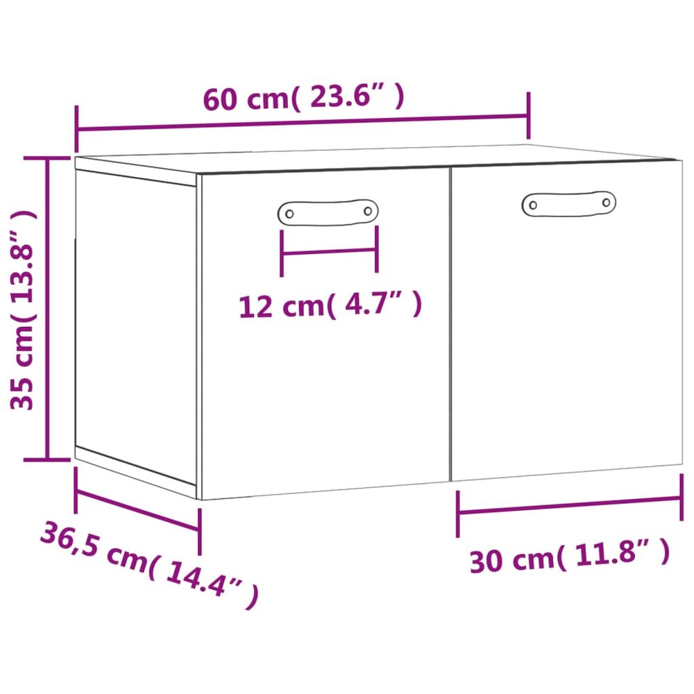 Wandkast 60x36,5x35 cm bewerkt hout sonoma eikenkleurig