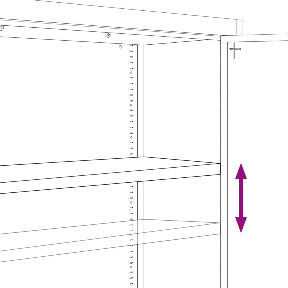Archiefkast 90x40x180 cm staal wit