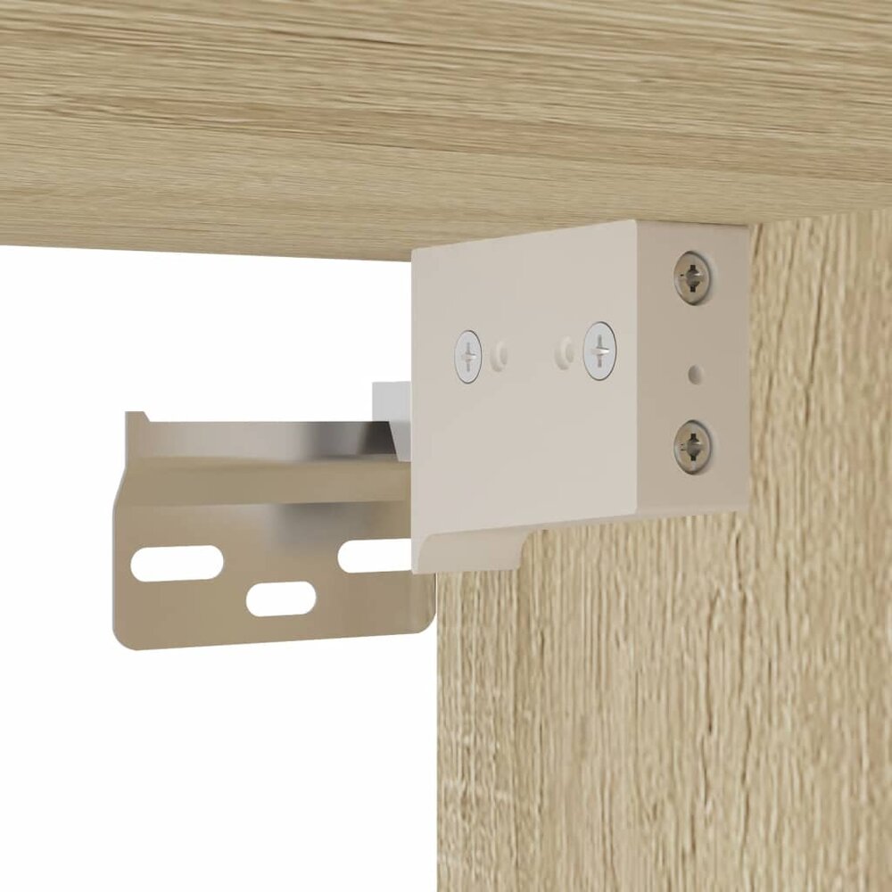 Wandkast met glazen deuren 102x37x35 cm sonoma eikenkleurig