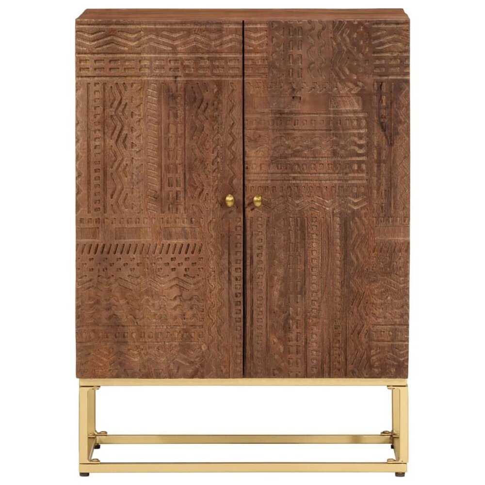 Dressoir 55x30x76 cm massief mangohout en ijzer