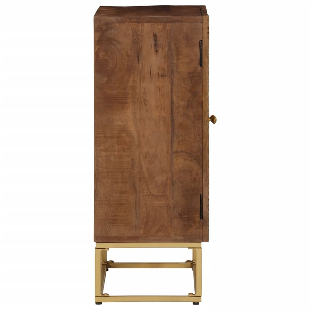 Dressoir 55x30x76 cm massief mangohout en ijzer
