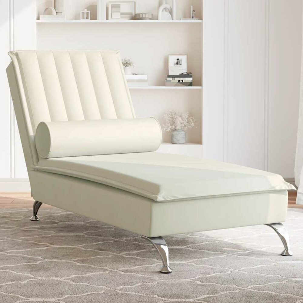 Massage chaise longue met bolster fluweel roze