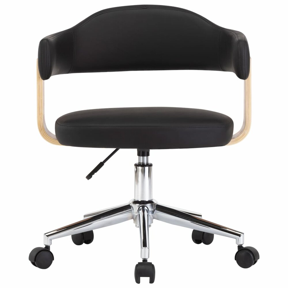 Eetkamerstoelen draaibaar 2 st kunstleer zwart