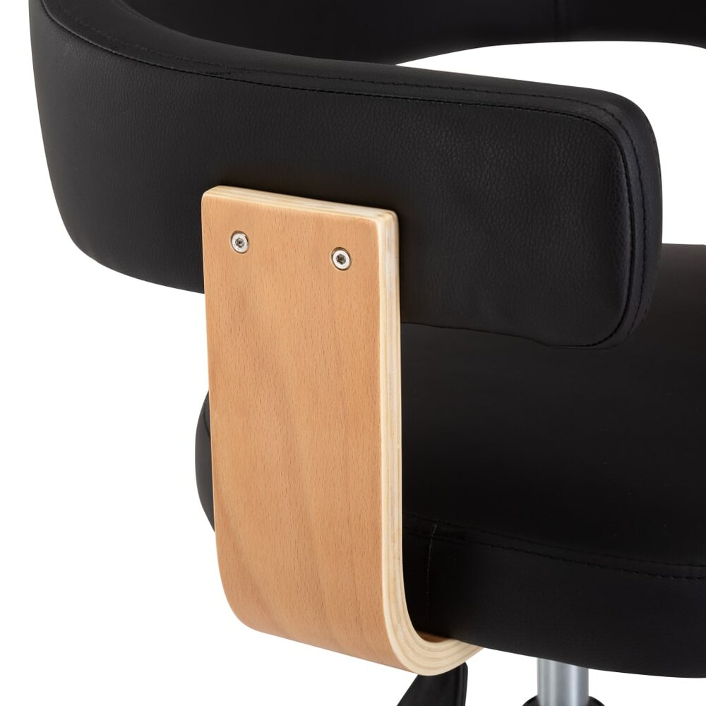 Eetkamerstoelen draaibaar 2 st kunstleer zwart