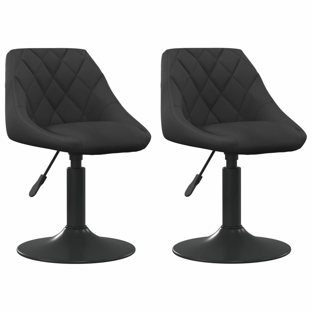 Eetkamerstoelen draaibaar 2 st fluweel zwart