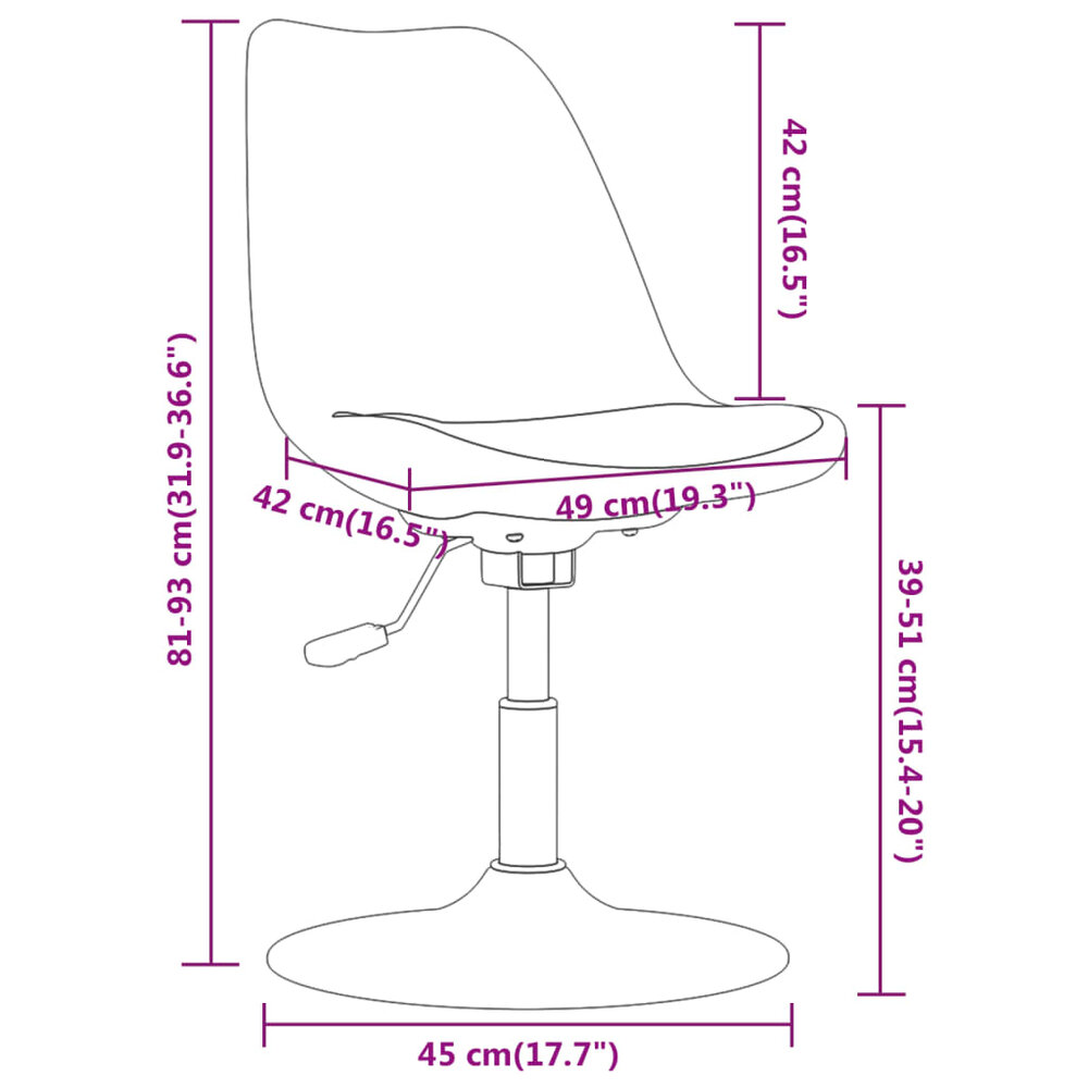 Eetkamerstoelen draaibaar 6 st stof bruin