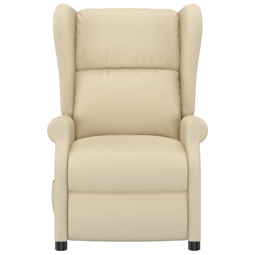 Fauteuil verstelbaar elektrisch stof cr&egrave;me