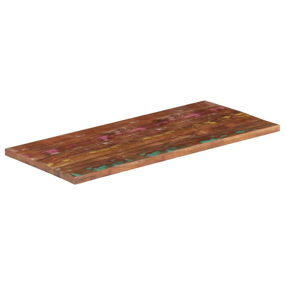 Tafelblad rechthoekig 120x50x2,5 cm massief gerecycled hout