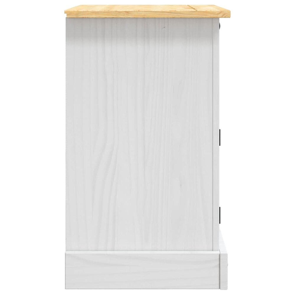 Nachtkastje 53x39x67 cm Mexicaans grenenhout Corona-stijl wit