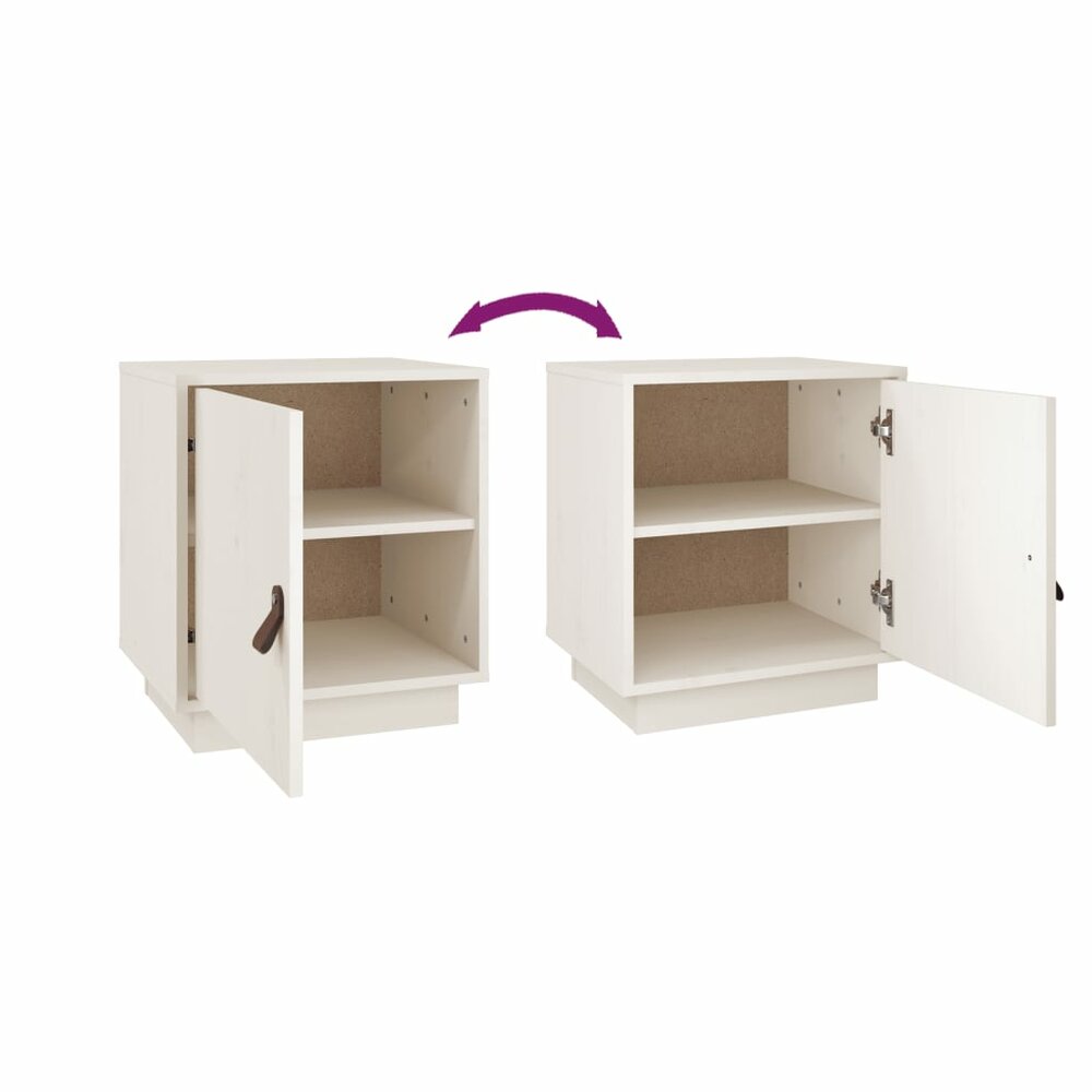 Nachtkastjes 2 st 40x34x45 cm massief grenenhout wit