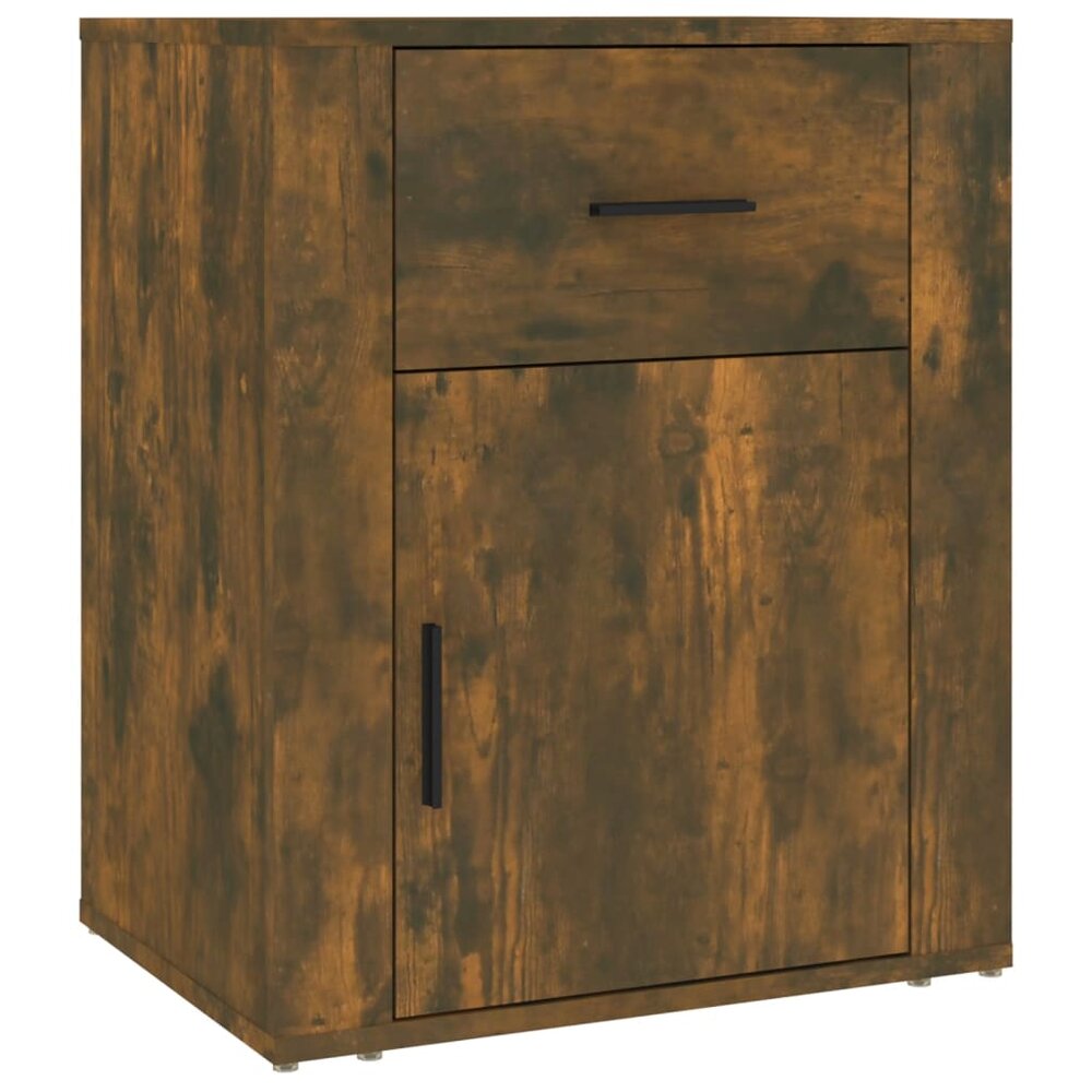 Nachtkastje 50x36x60 cm bewerkt hout gerookt eikenkleurig