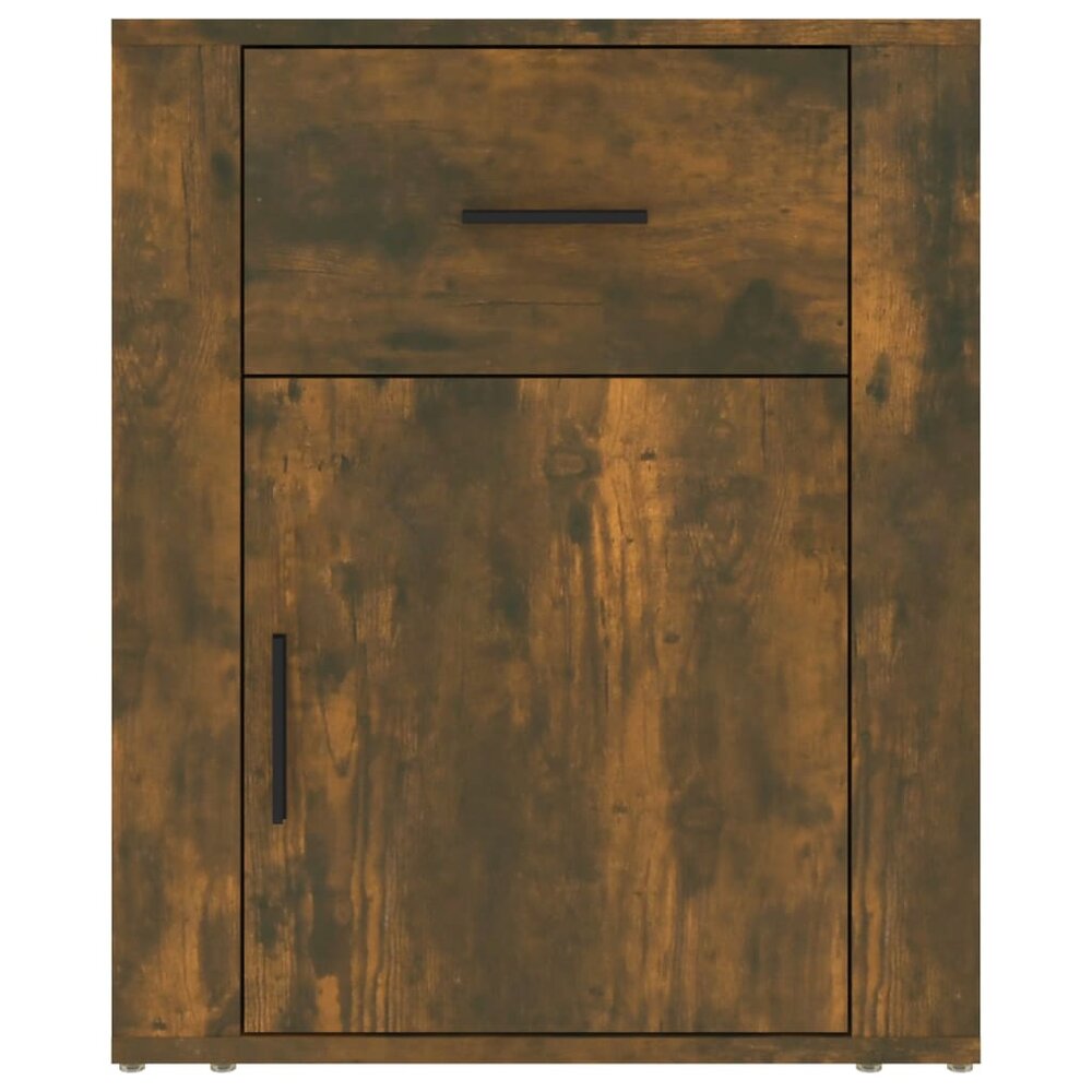 Nachtkastje 50x36x60 cm bewerkt hout gerookt eikenkleurig