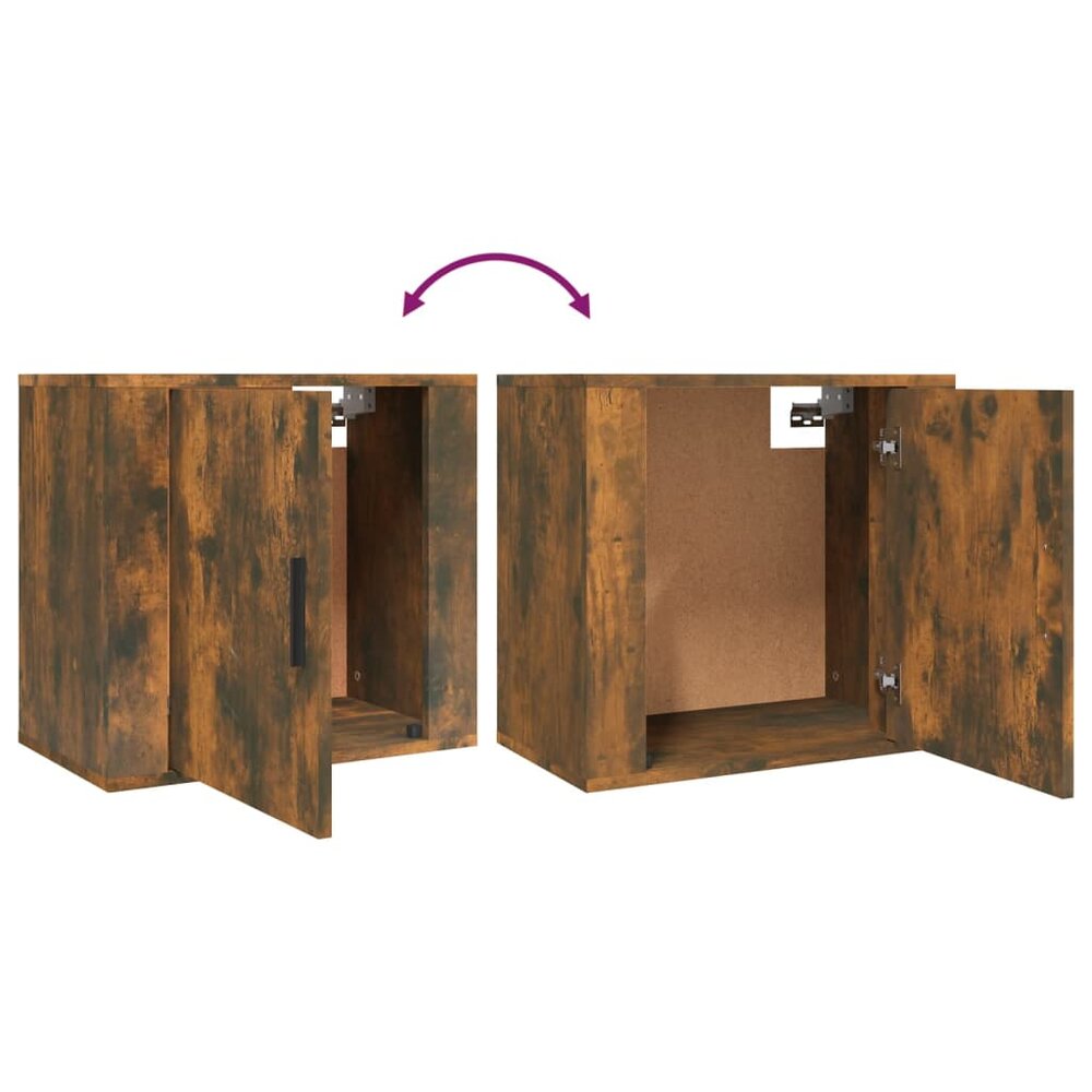 Nachtkastjes 2 st wandgemonteerd 50x30x47 cm gerookt eikenkleur