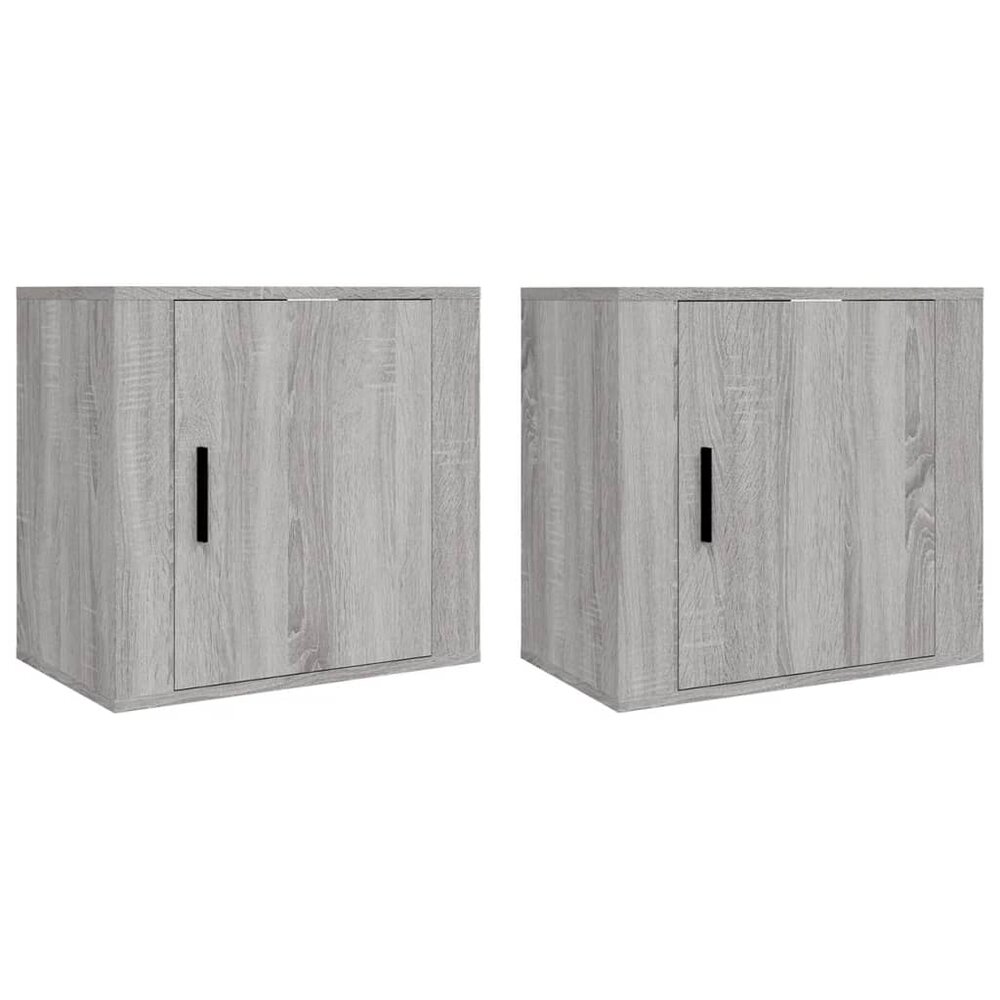 Nachtkastjes 2 st wandgemonteerd 50x30x47 cm grijs sonoma eiken