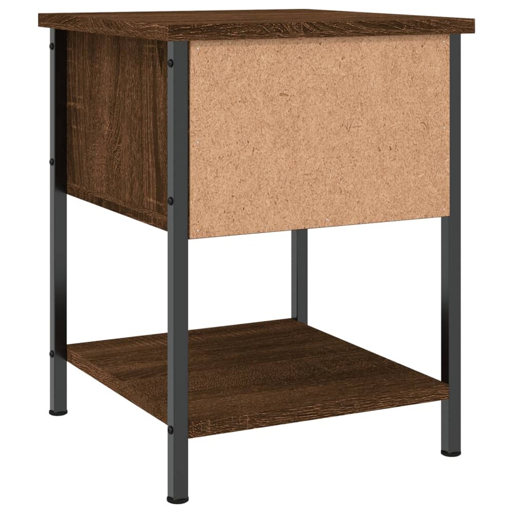 Nachtkastje 34x35,5x45 cm bewerkt hout bruin eikenkleur