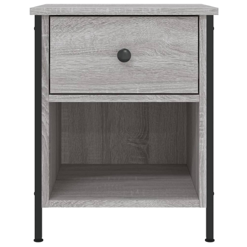 Nachtkastje 40x42x50 cm bewerkt hout grijs sonoma eikenkleurig