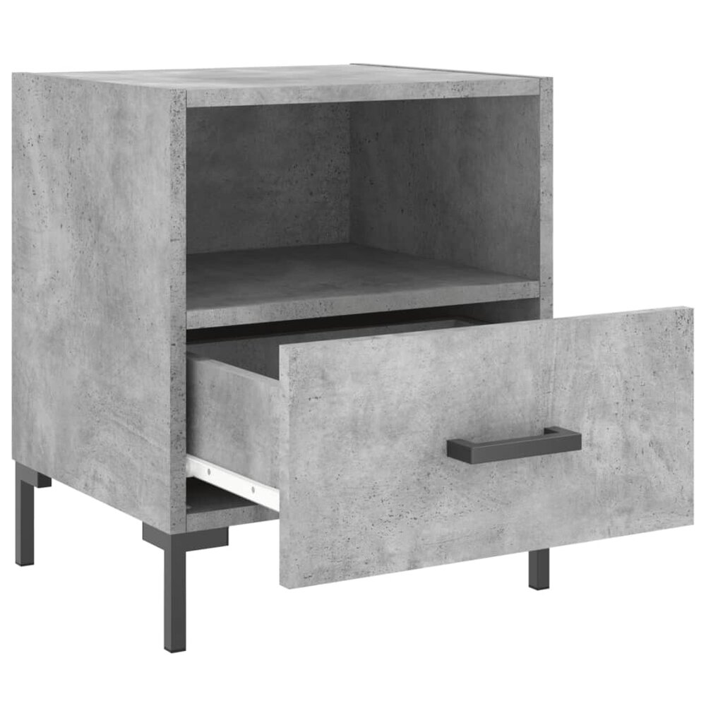 Nachtkastje 40x35x47,5 cm bewerkt hout betongrijs