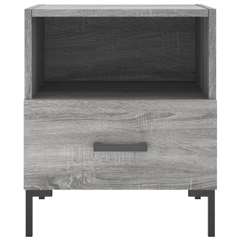 Nachtkastje 40x35x47,5 cm bewerkt hout betongrijs