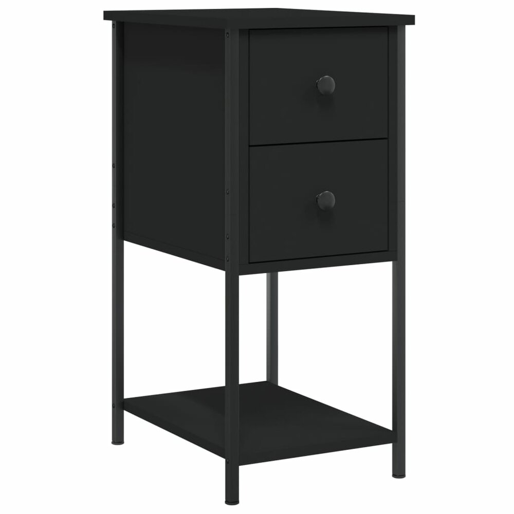 Nachtkastjes 2 st 32x42x70 cm bewerkt hout zwart