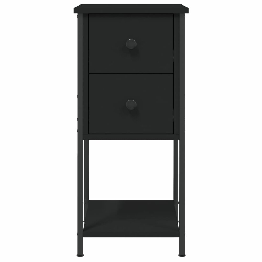 Nachtkastjes 2 st 32x42x70 cm bewerkt hout zwart