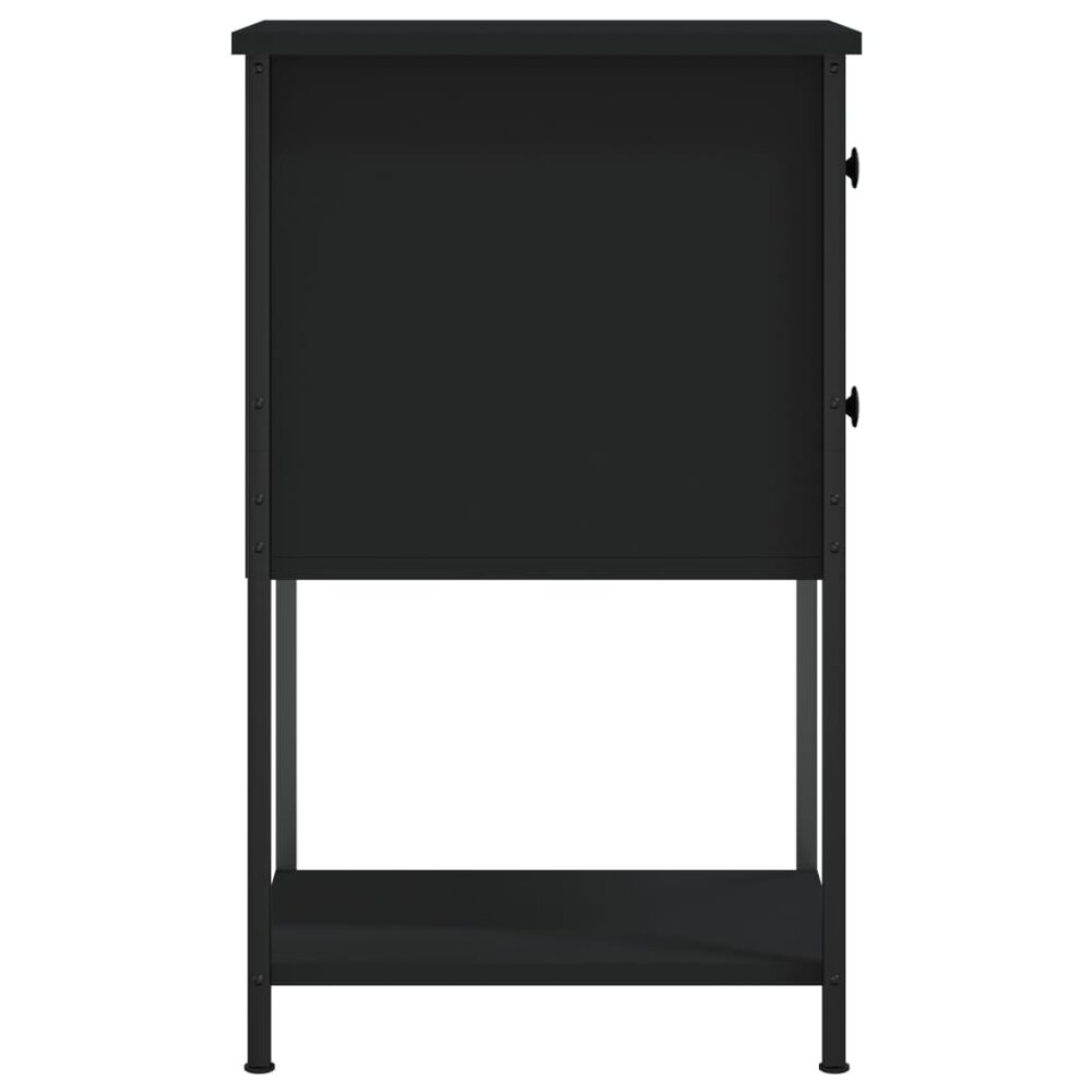 Nachtkastjes 2 st 32x42x70 cm bewerkt hout zwart