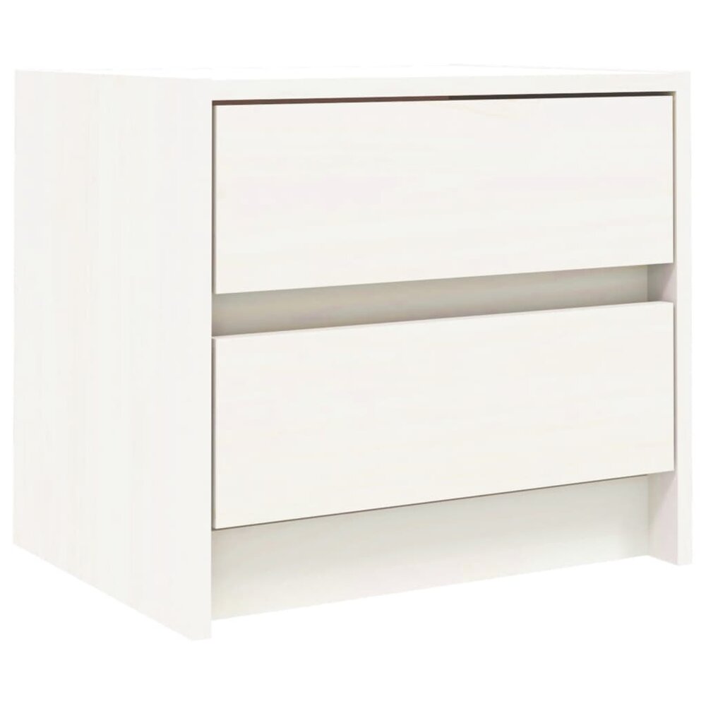 Nachtkastje 40x31x35,5 cm massief grenenhout wit