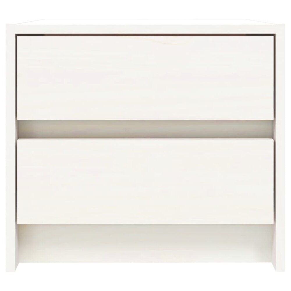 Nachtkastje 40x31x35,5 cm massief grenenhout wit