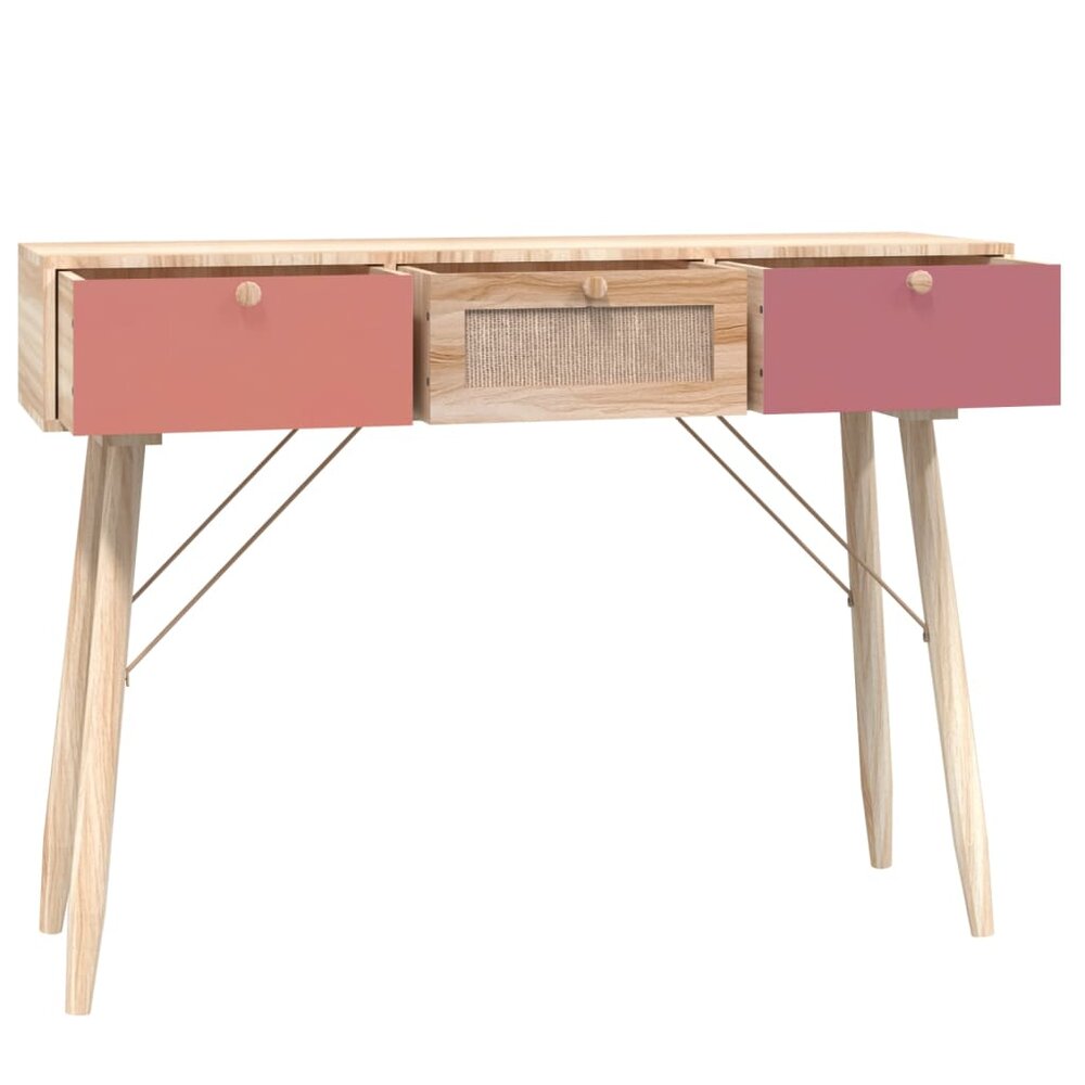 Wandtafel met lades 105x30x75 cm bewerkt hout