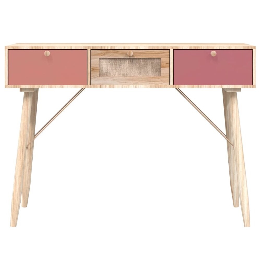 Wandtafel met lades 105x30x75 cm bewerkt hout